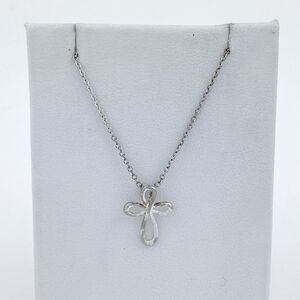 Vintage Women's Sterling Silver 925 Curved Open Cross Pendant ONLY